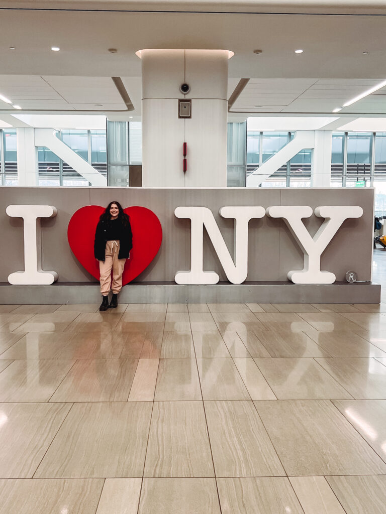 I heart NY sign at La Guardia airport in NYC